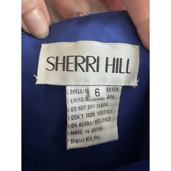 Sherri Hill Royal Blue Beaded Strapless Formal Gown Evening Party‎ Dress - Picture 2 of 9
